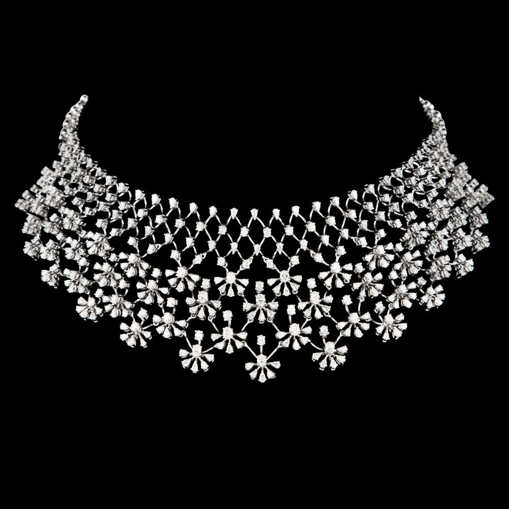 18K White Gold Diamond Necklace - 17.305ct VVS-FG