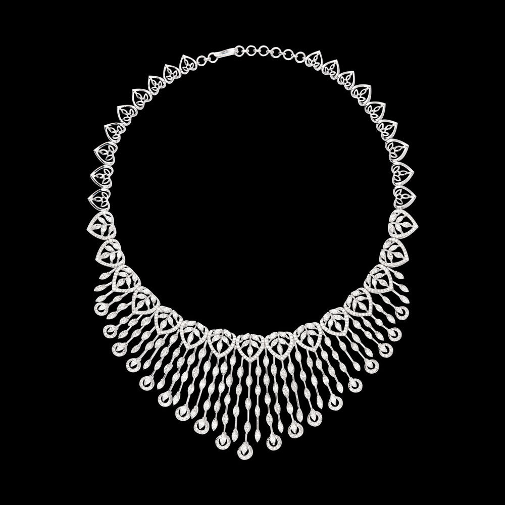 18K White Gold Diamond Necklace - 16.81ct VS-SI-GH