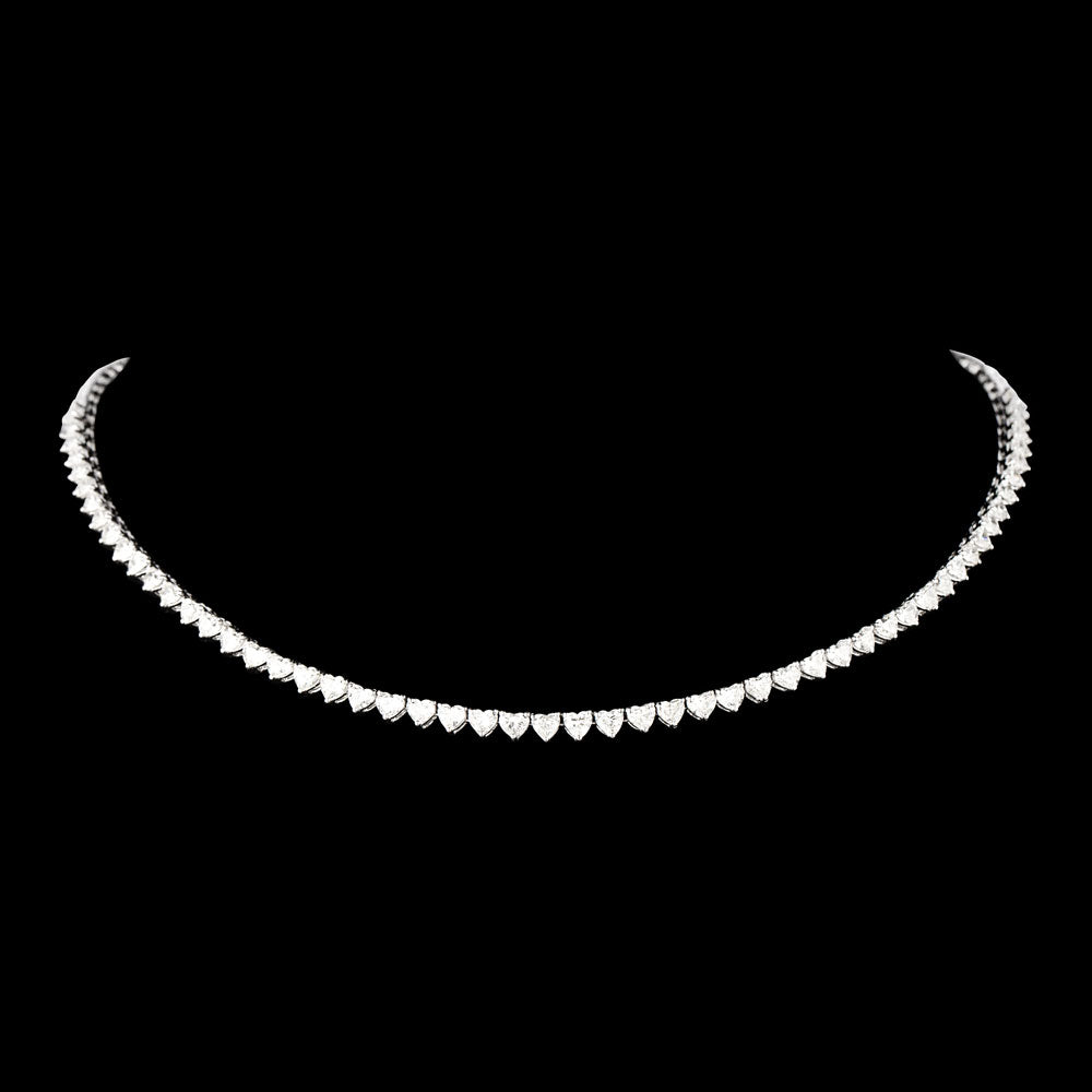 18K White Gold Diamond Necklace - 8.983ct VVS-VS-FG