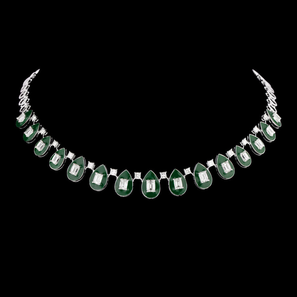 14K White Gold Diamond Necklace - 11.622ct VVS-VS-IJ