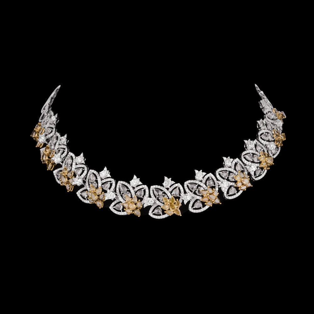 14K White Gold Diamond Necklace - 30.923ct VS-SI-FG