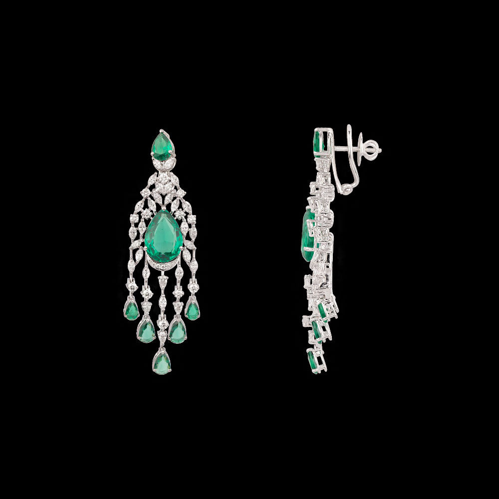 18K White Gold Diamond Jewellery - 3.033ct VVS-VS-EF with Colour Stones