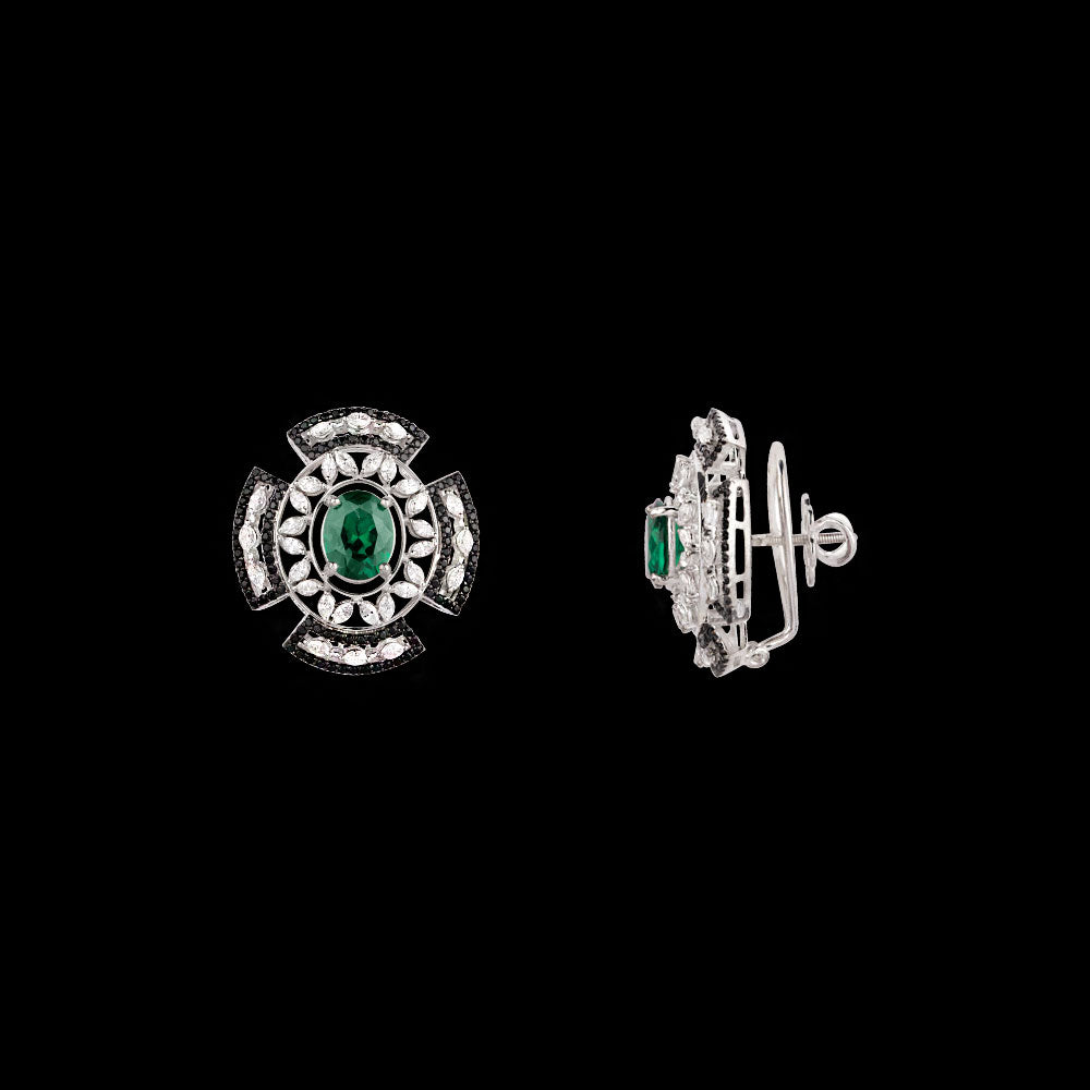 18K White Gold Diamond Jewellery - 1.498ct VVS-VS-EF with Colour Stones