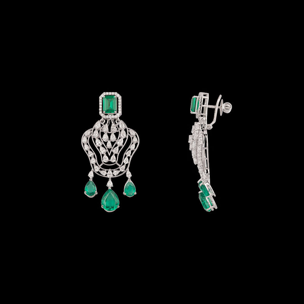 18K White Gold Diamond Jewellery - 4.049ct VVS-FG with Colour Stones