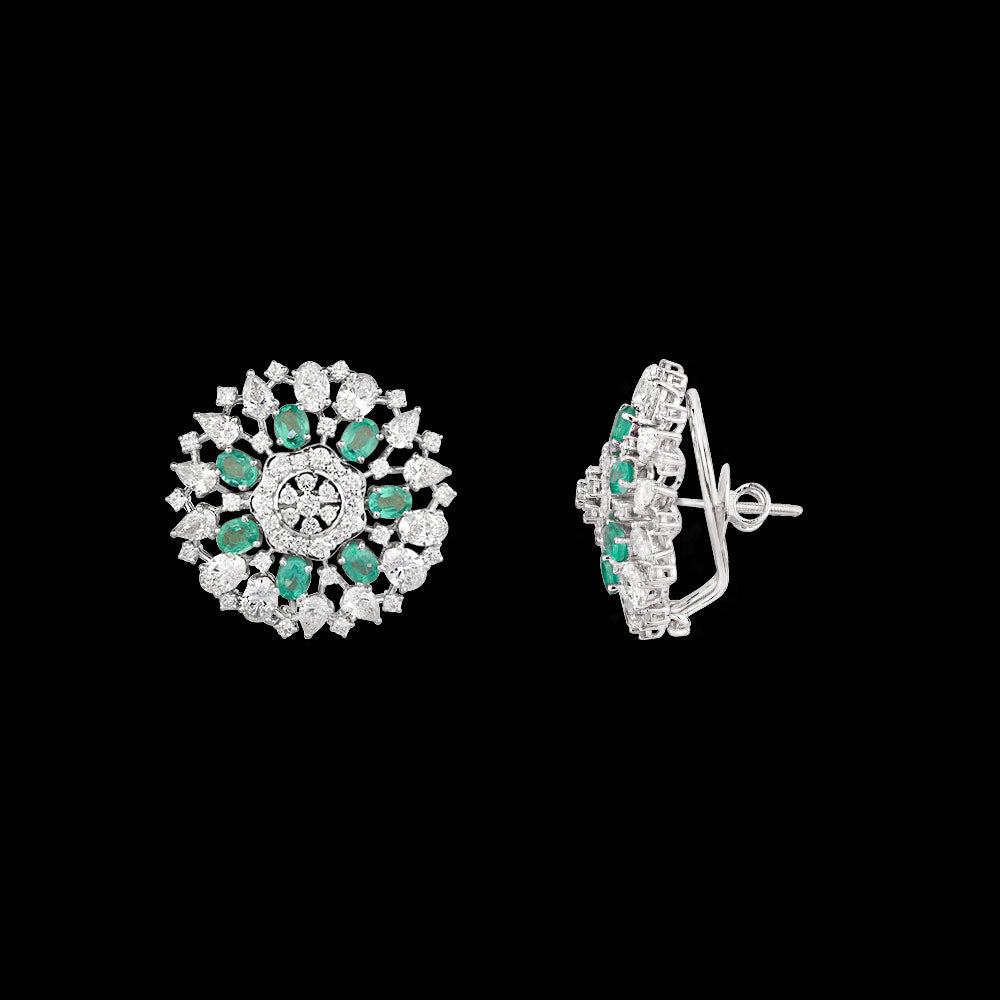 18K White Gold Diamond Jewellery - 6.768ct SI-HI with Colour Stones