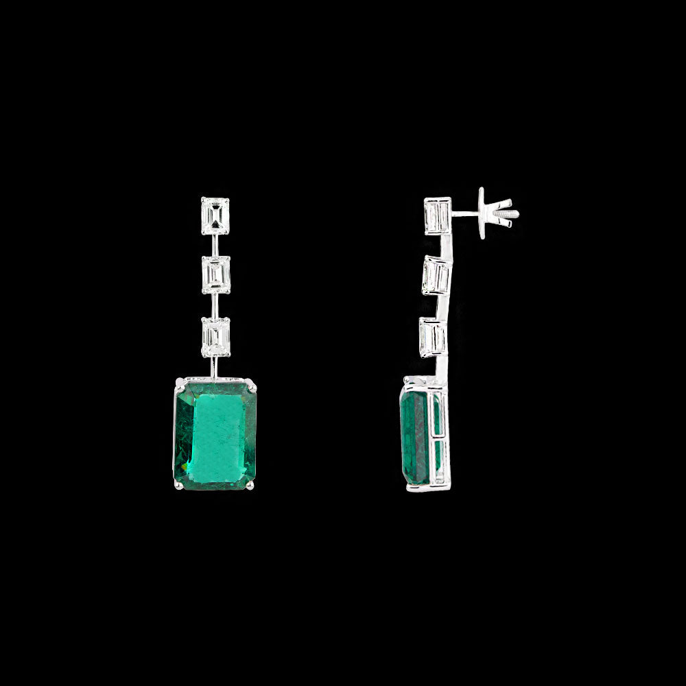 18K White Gold Diamond Jewellery - 3.343ct VVS-VS-GH with Colour Stones