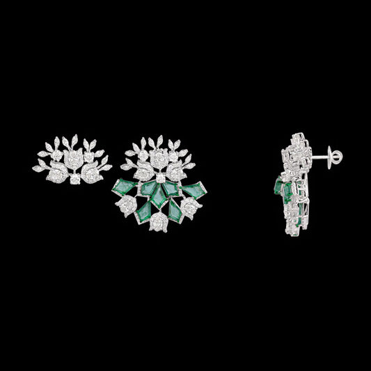 14K White Gold Diamond Jewellery - 6.573ct VS-SI-IJ with Colour Stones