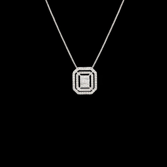 14K White Gold Diamond Pendant - 0.868ct SI-IJ