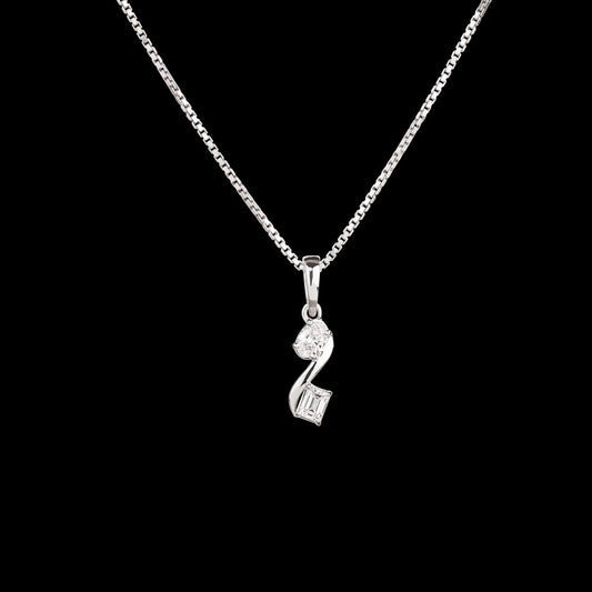 18K White Gold Diamond Pendant - 0.254ct VS-EF