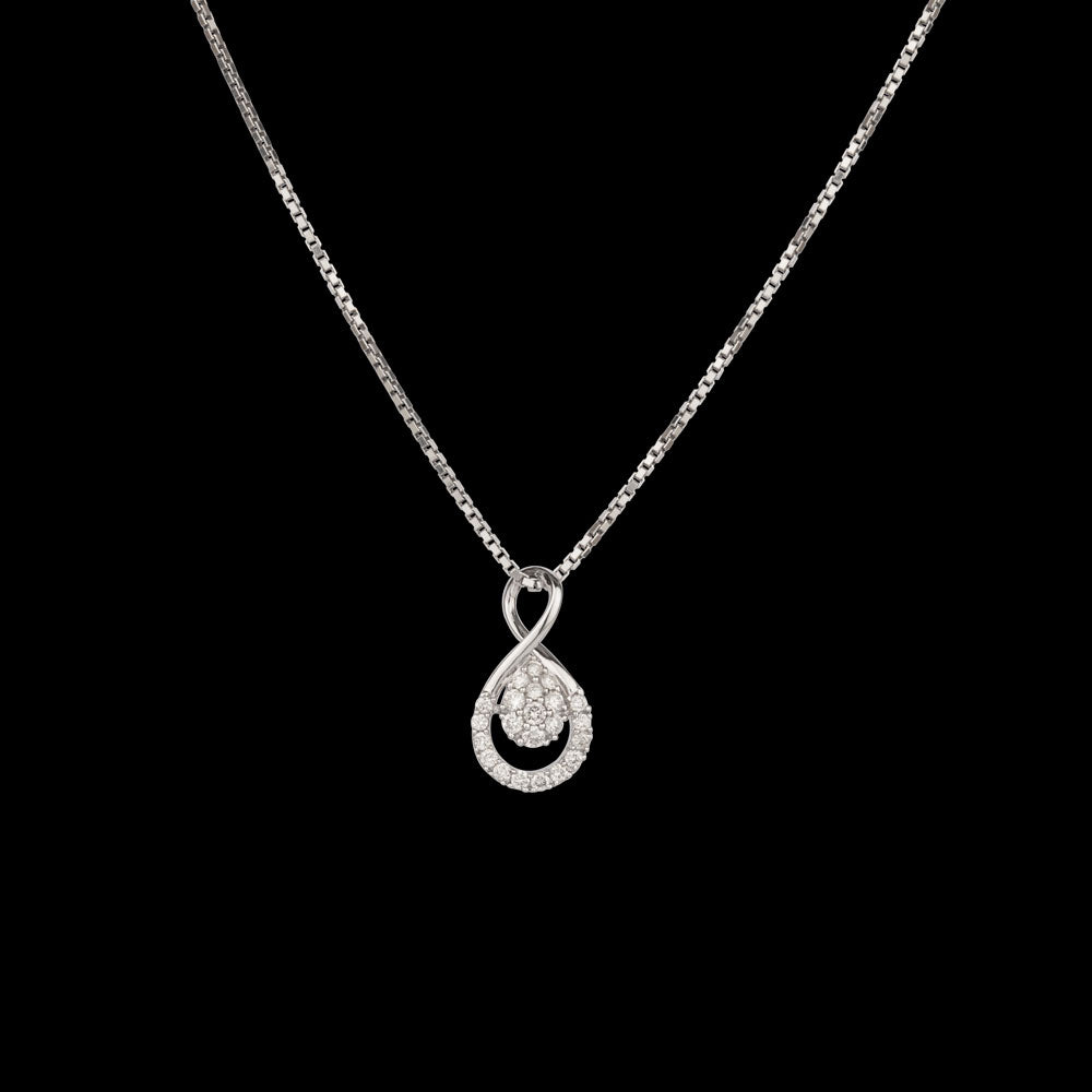 18K White Gold Diamond Pendant - 0.18ct SI-IJ