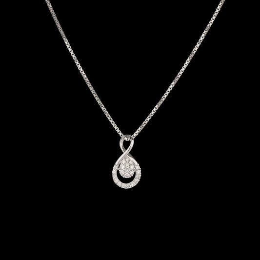 18K White Gold Diamond Pendant - 0.18ct SI-IJ