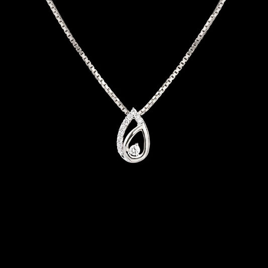 18K White Gold Diamond Pendant - 0.1ct SI-IJ