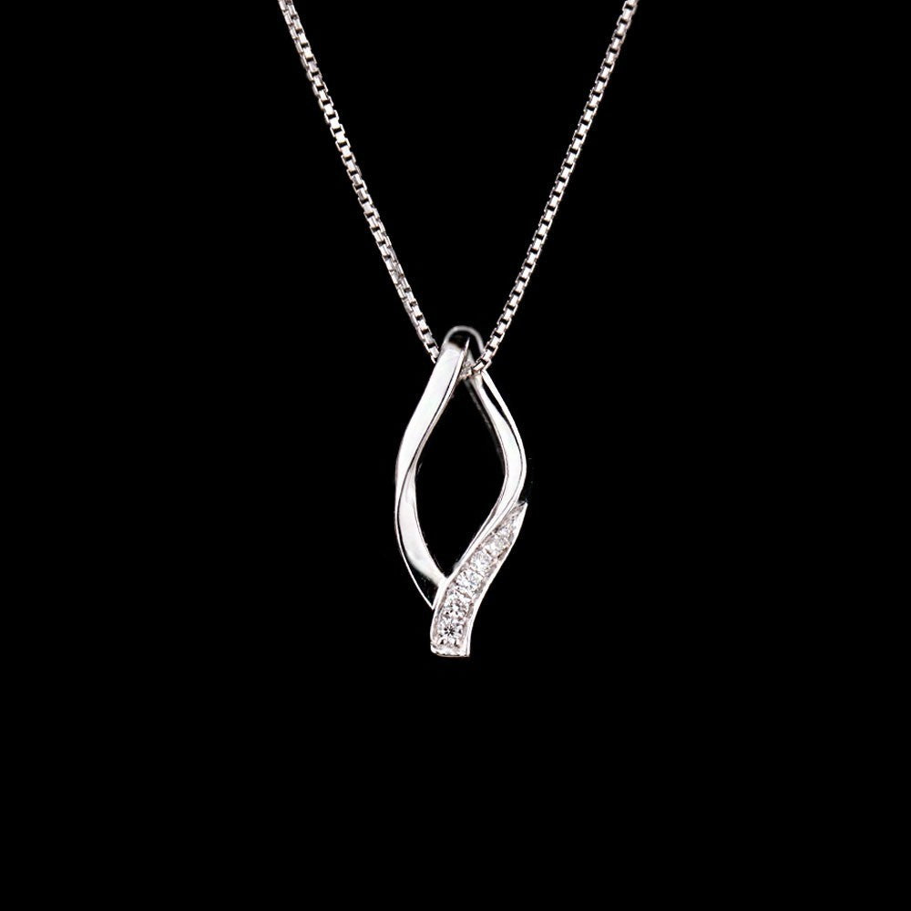 14K White Gold Diamond Pendant - 0.07ct SI-GH