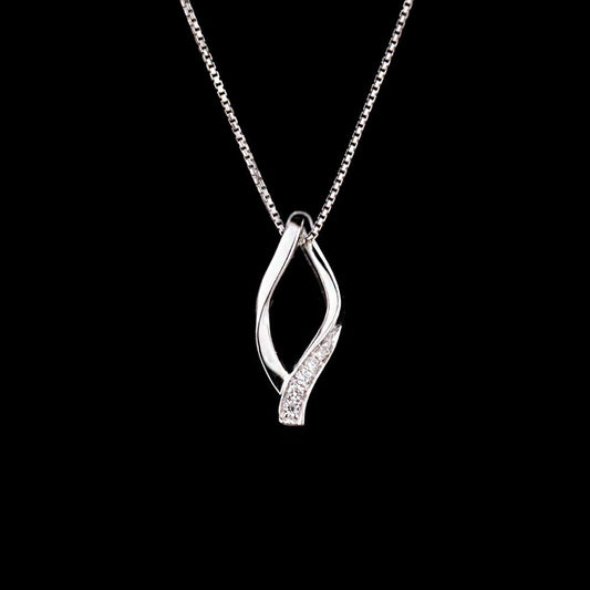14K White Gold Diamond Pendant - 0.07ct SI-GH