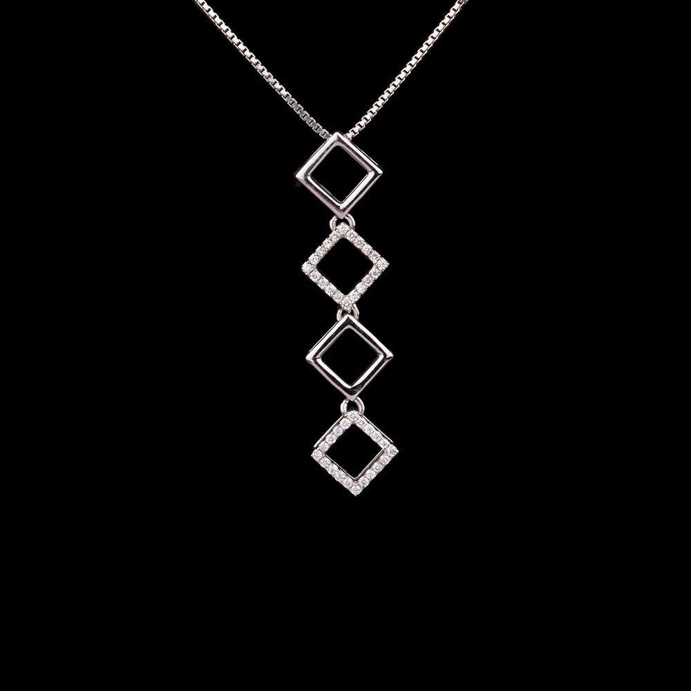 18K White Gold Diamond Pendant - 0.19ct VS-GH