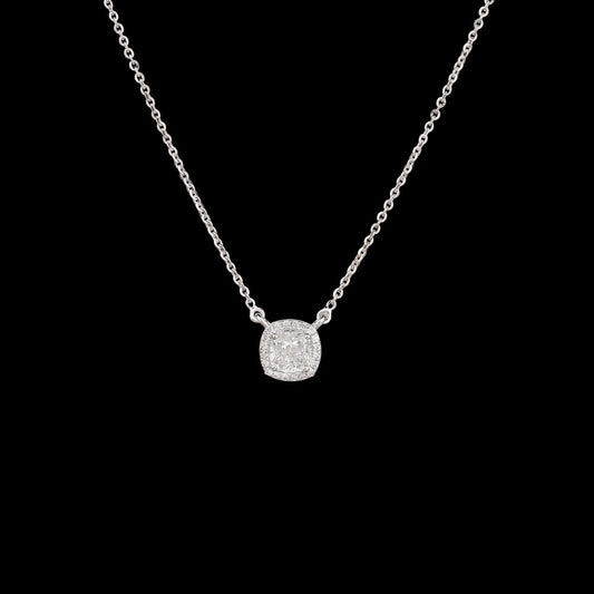 18K White Gold Diamond Pendant - 1.11ct VVS-VS-HI with Colour Stones