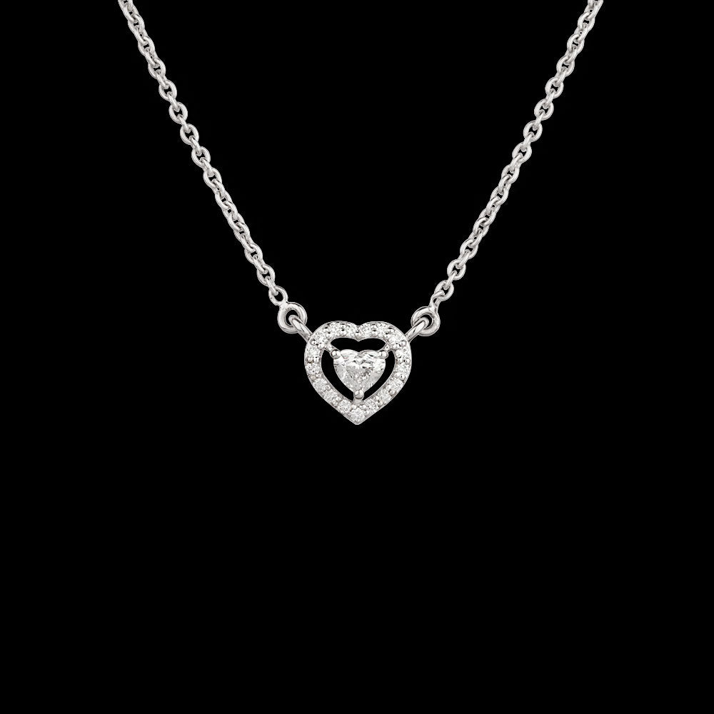 18K White Gold Diamond Pendant - 0.255ct VVS-VS-FG