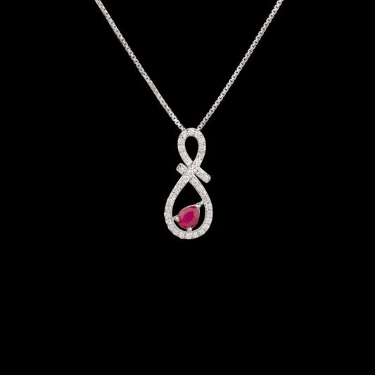 14K White Gold Diamond Pendant - 0.247ct VS-GH with Colour Stones