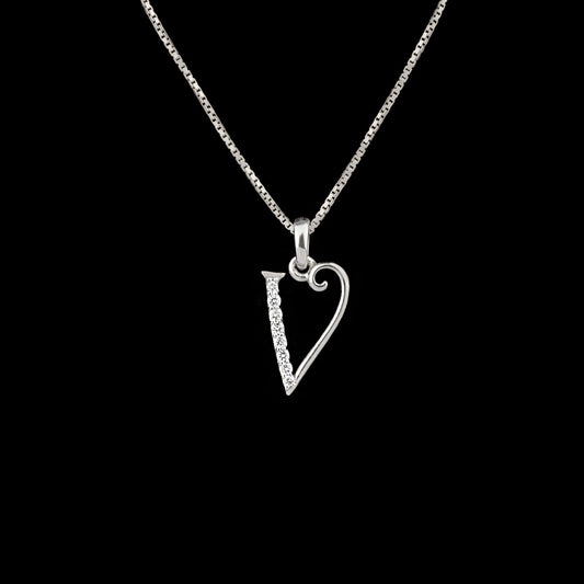14K White Gold Diamond Pendant - 0.09ct SI-IJ
