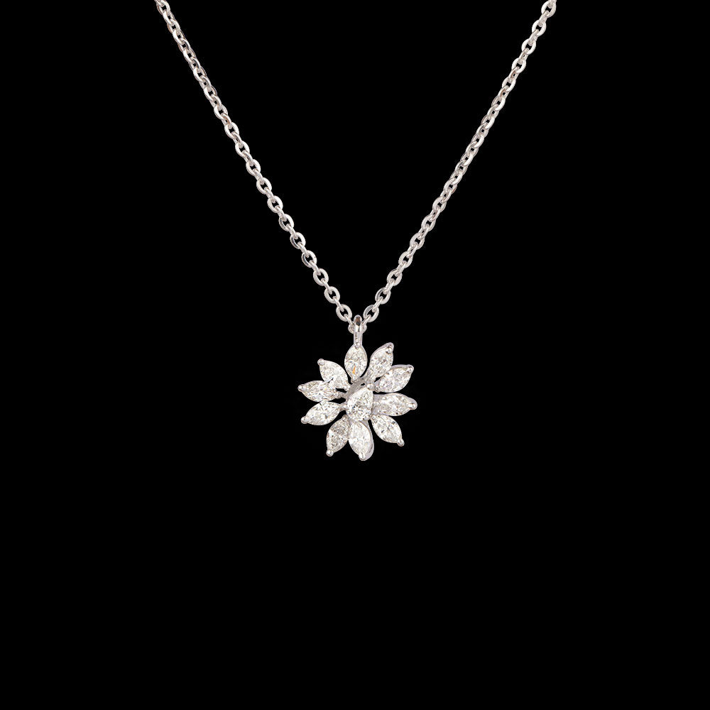 18K White Gold Diamond Pendant - 0.931ct VVS-VS-FG