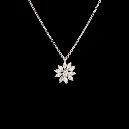 18K White Gold Diamond Pendant - 0.931ct VVS-VS-FG