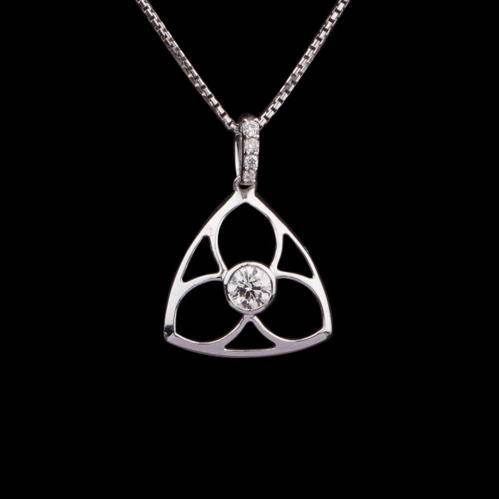 18K White Gold Diamond Pendant - 0.23ct SI-IJ