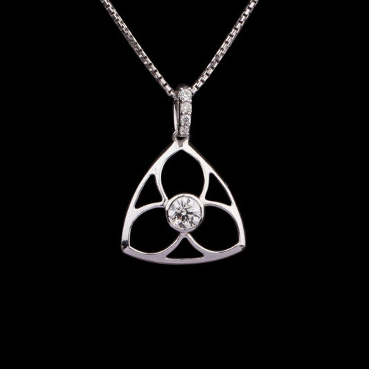18K White Gold Diamond Pendant - 0.23ct SI-IJ