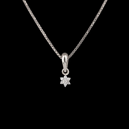 14K White Gold Diamond Pendant - 0.15ct SI-GH