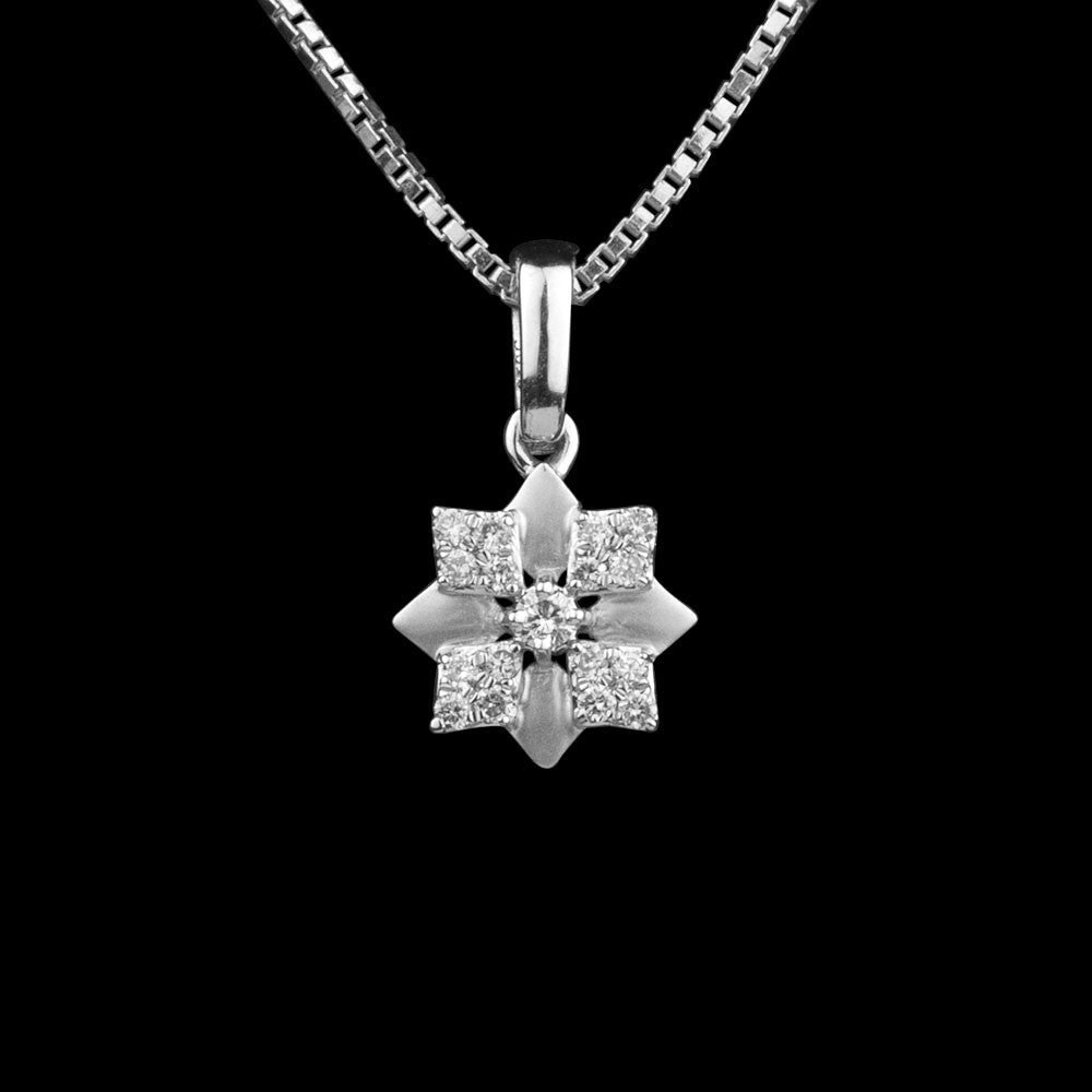14K White Gold Diamond Pendant - 0.13ct SI-IJ