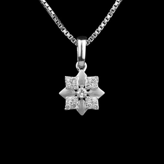 14K White Gold Diamond Pendant - 0.13ct SI-IJ