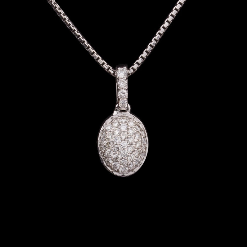 14K White Gold Diamond Pendant - 0.22ct SI-GH