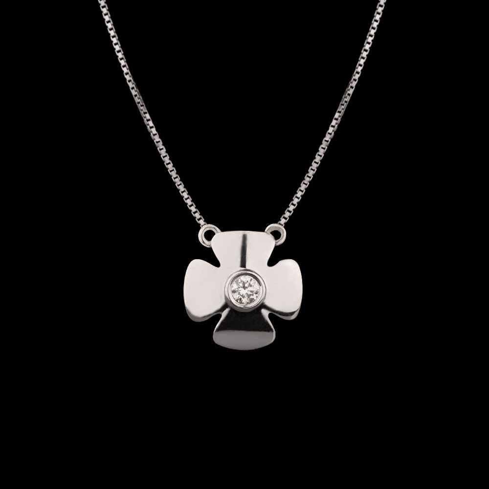 14K White Gold Diamond Pendant - 0.07ct VS-GH
