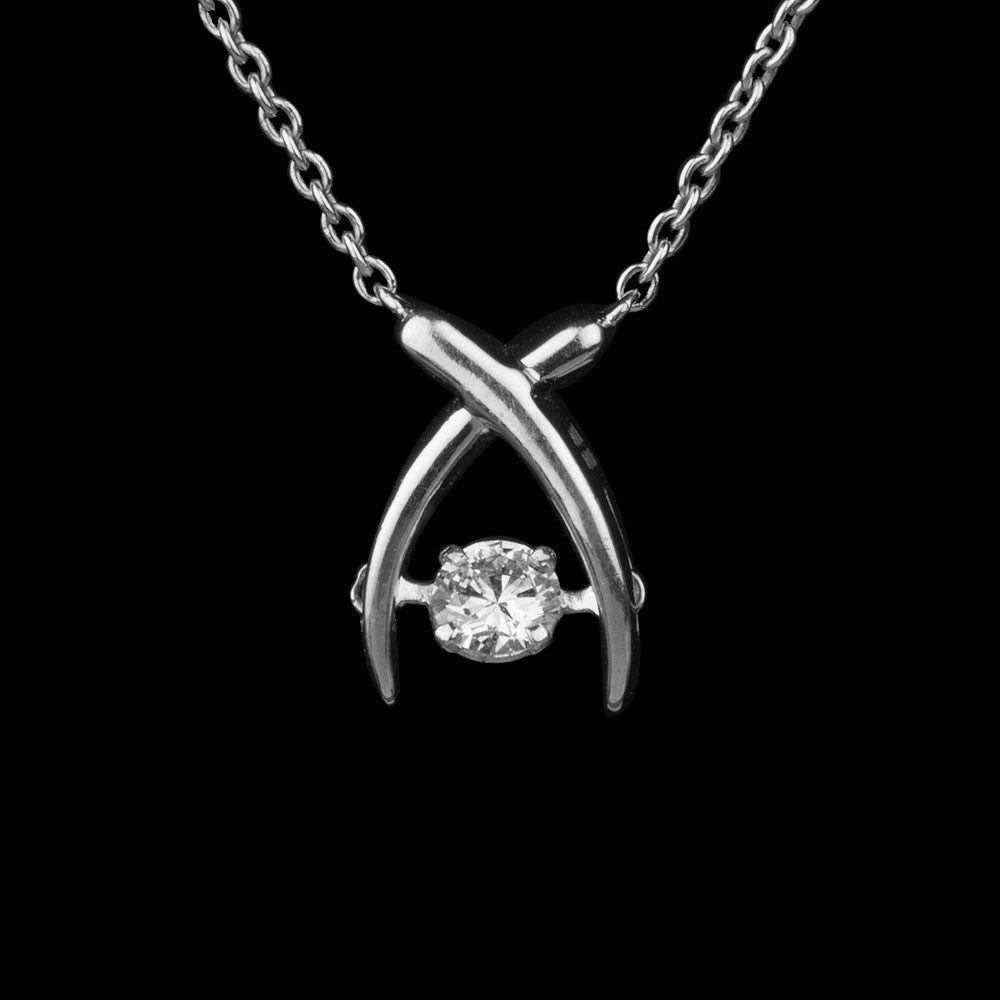 18K White Gold Diamond Pendant - 0.21ct VS-GH