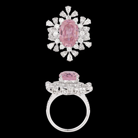 18K White Gold Diamond Ring - 2.454ct VS-SI-EF with Colour Stones
