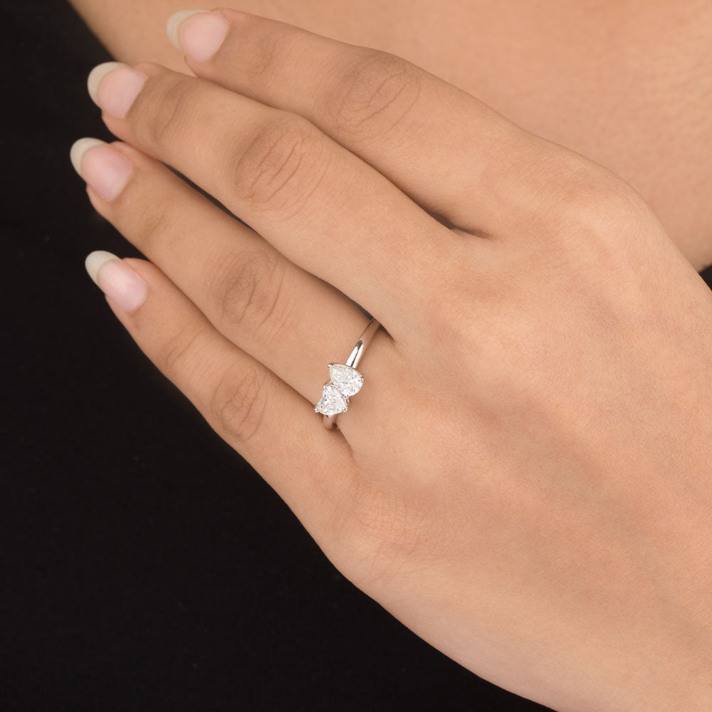 14K White Gold Diamond Ring - 0.84ct VVS-VS-GH