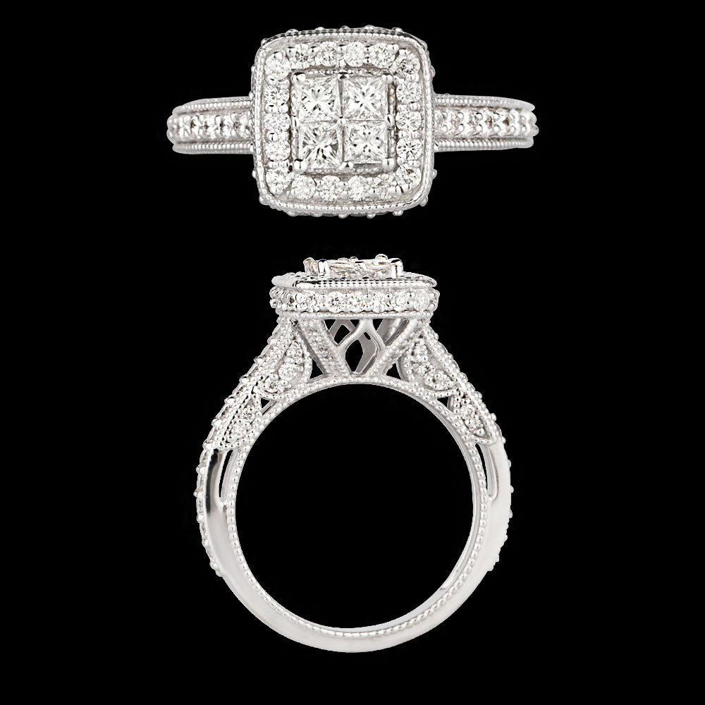 14K White Gold Diamond Ring - 1.435ct VS-SI-GH