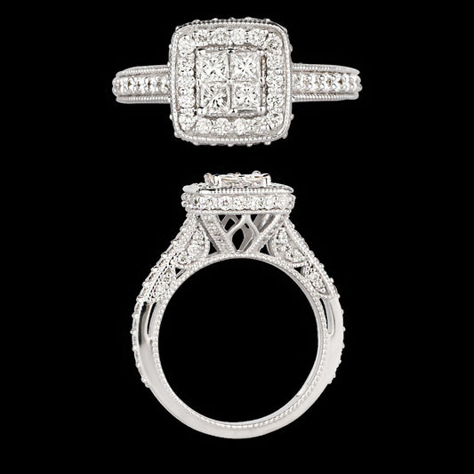 14K White Gold Diamond Ring - 1.435ct VS-SI-GH