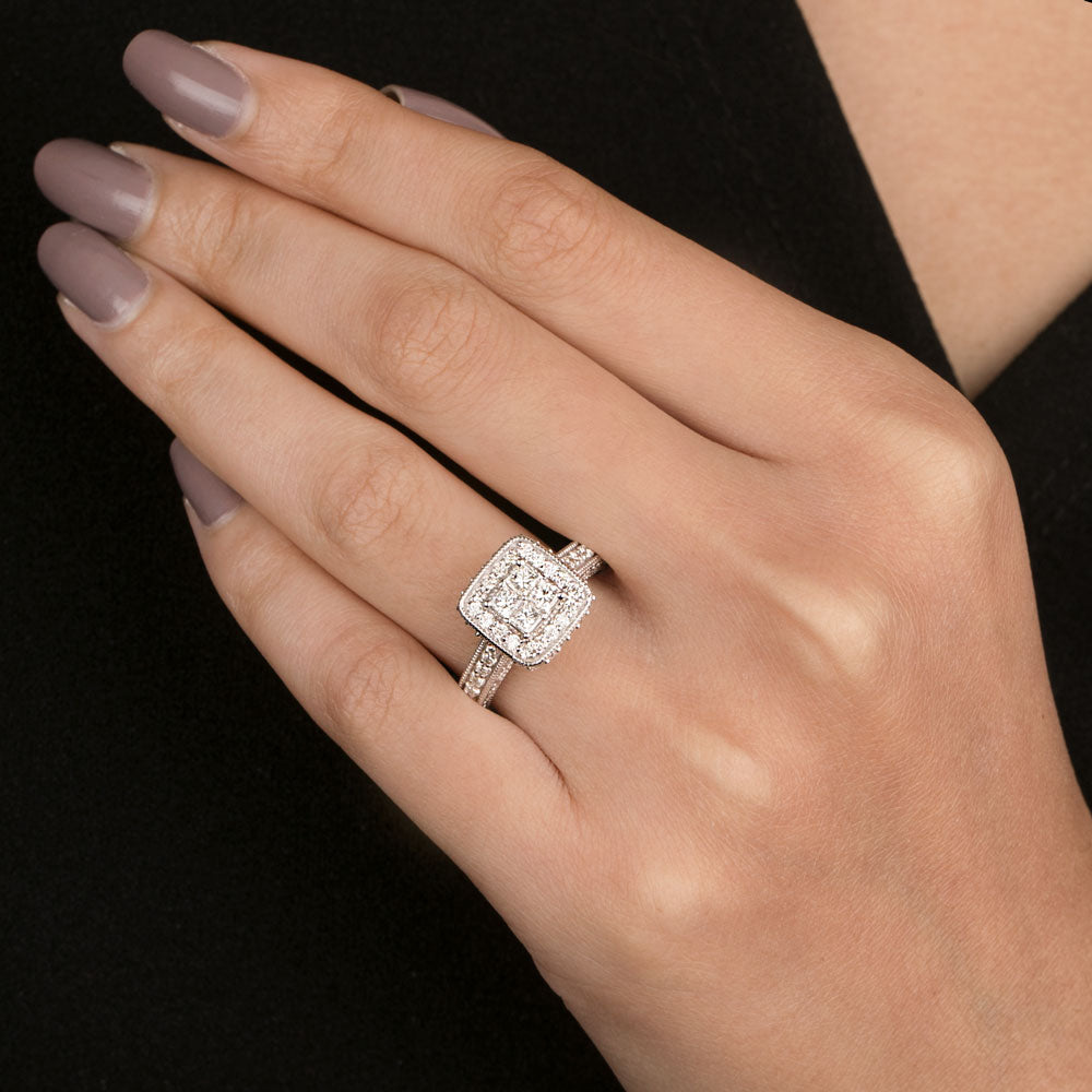14K White Gold Diamond Ring - 1.435ct VS-SI-GH