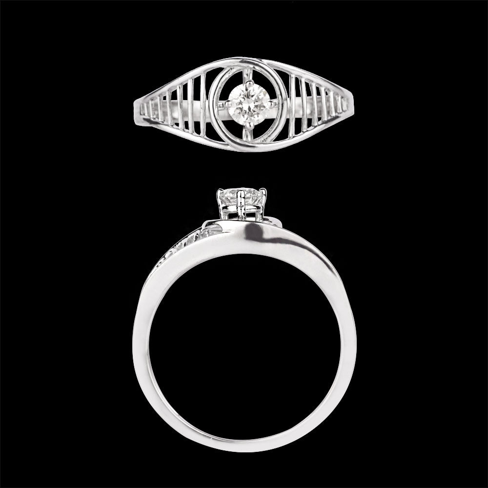 14K White Gold Diamond Ring - 0.19ct VS-IJ
