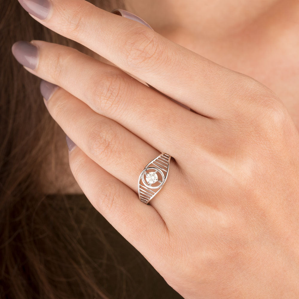 14K White Gold Diamond Ring - 0.19ct VS-IJ