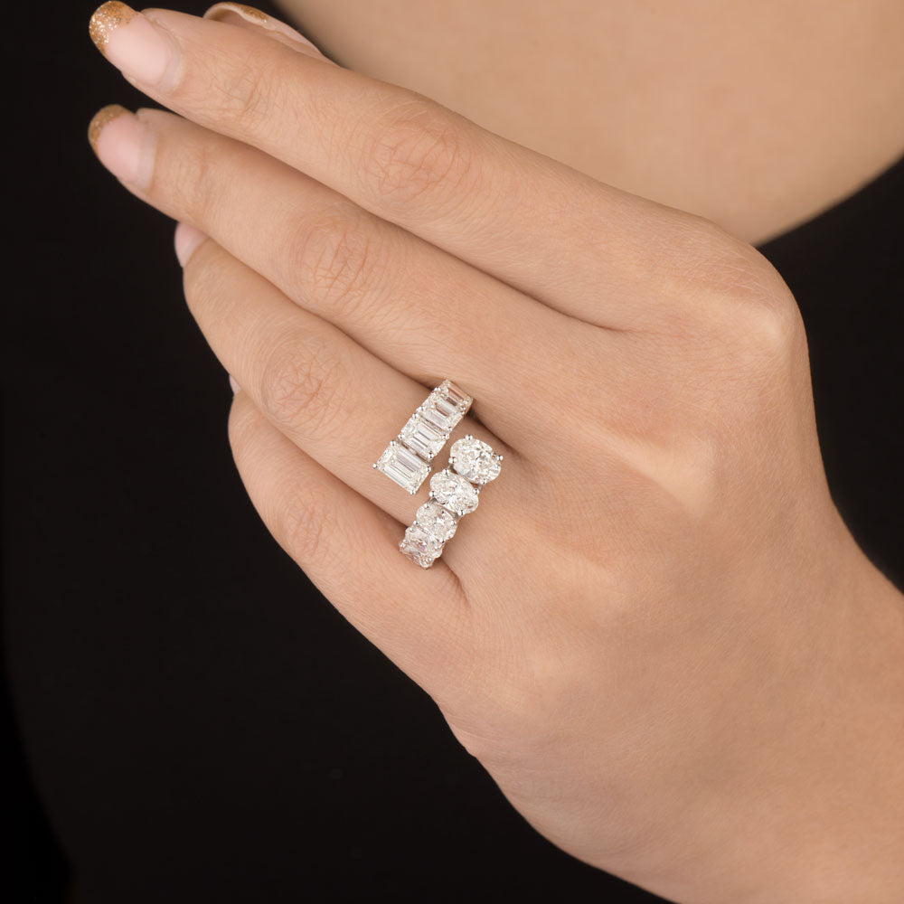 18K White Gold Diamond Ring - 5.083ct VS-SI-HI