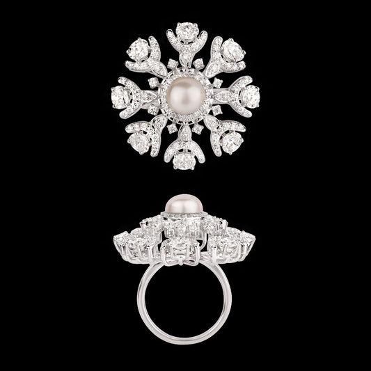 18K White Gold Diamond Ring - 2.785ct VVS-VS-FG with Colour Stones