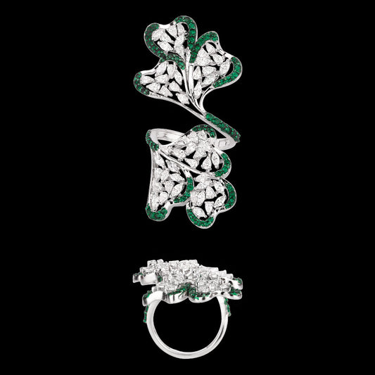 14K White Gold Diamond Ring - 2.056ct VVS-VS-EF with Colour Stones