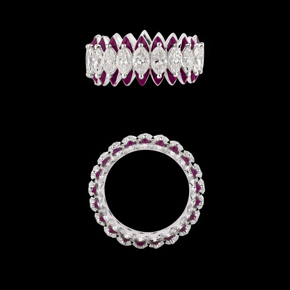 14K White Gold Diamond Ring - 3.98ct VS-SI-IJ