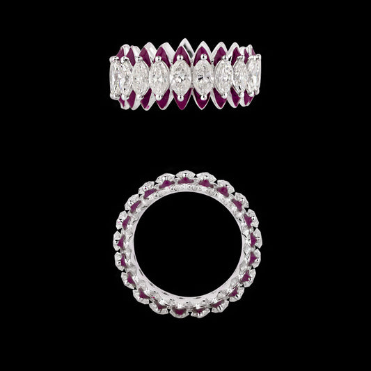 14K White Gold Diamond Ring - 3.98ct VS-SI-IJ