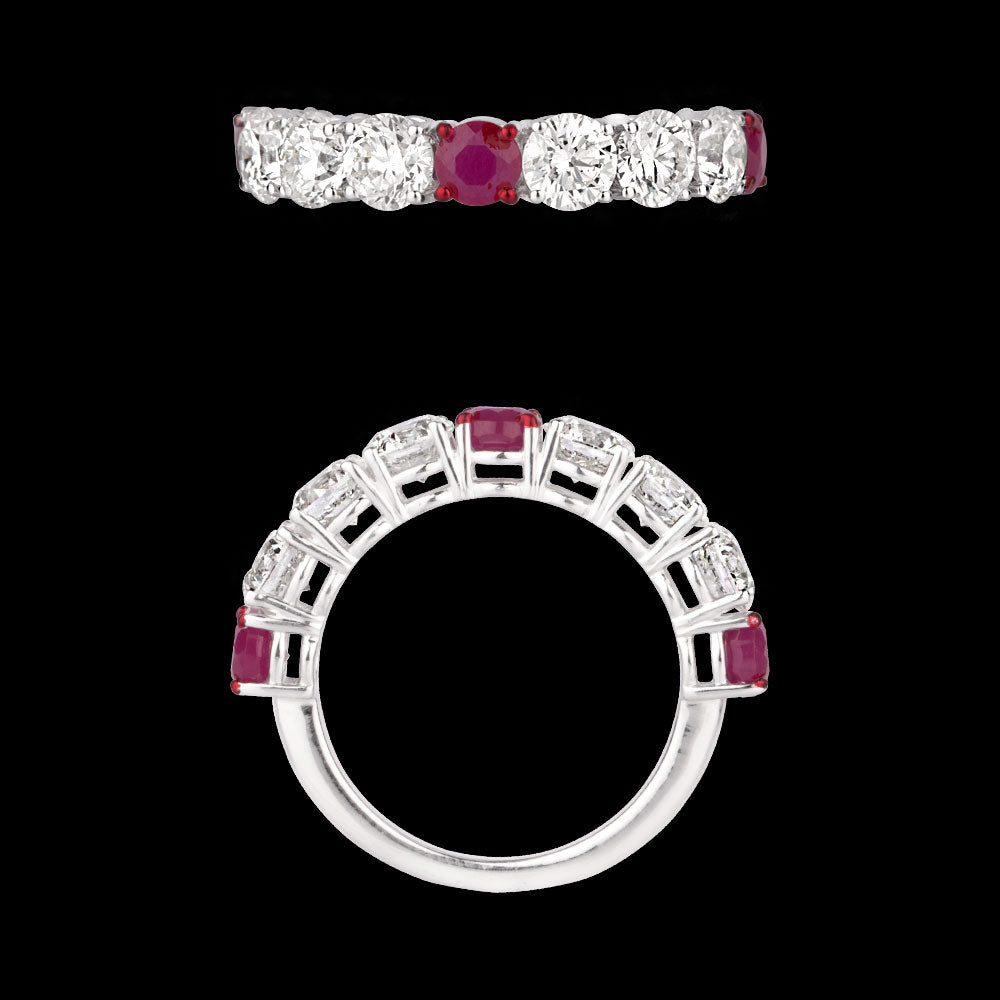 18K White Gold Diamond Ring - 2.208ct VS-SI-HI with Colour Stones