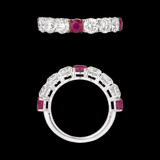 18K White Gold Diamond Ring - 2.208ct VS-SI-HI with Colour Stones