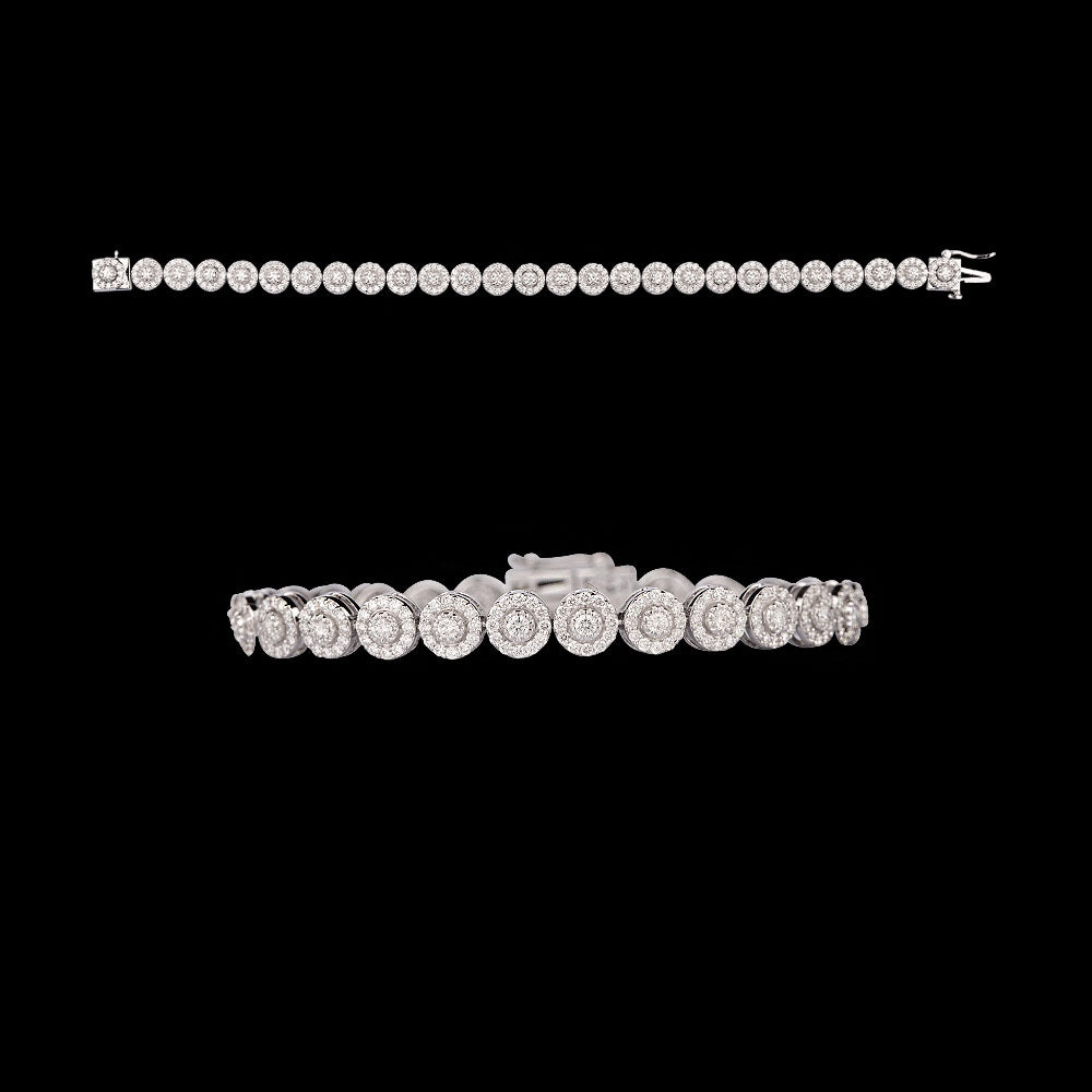 14K White Gold Diamond Bracelet - 3.161ct VVS-VS-GH