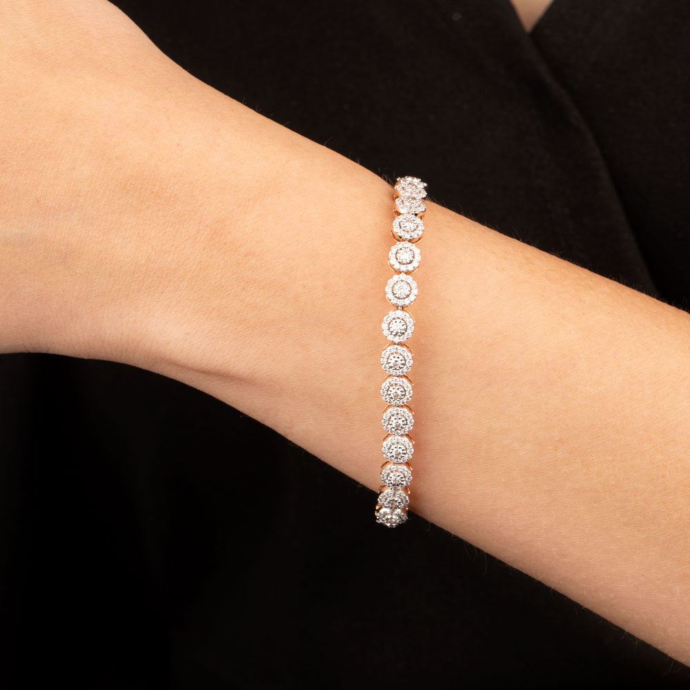 14K White Gold Diamond Bracelet - 3.161ct VVS-VS-GH