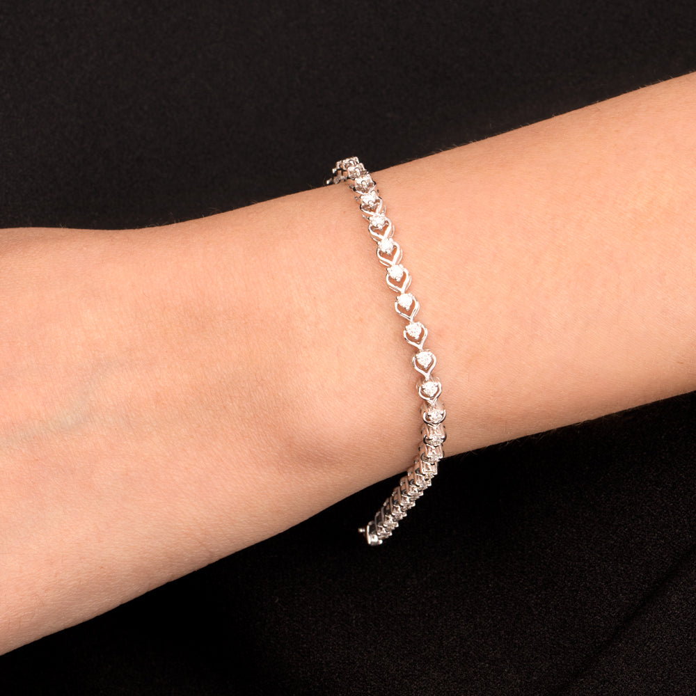18K White Gold Diamond Bracelet - 1.279ct VVS-VS-GH